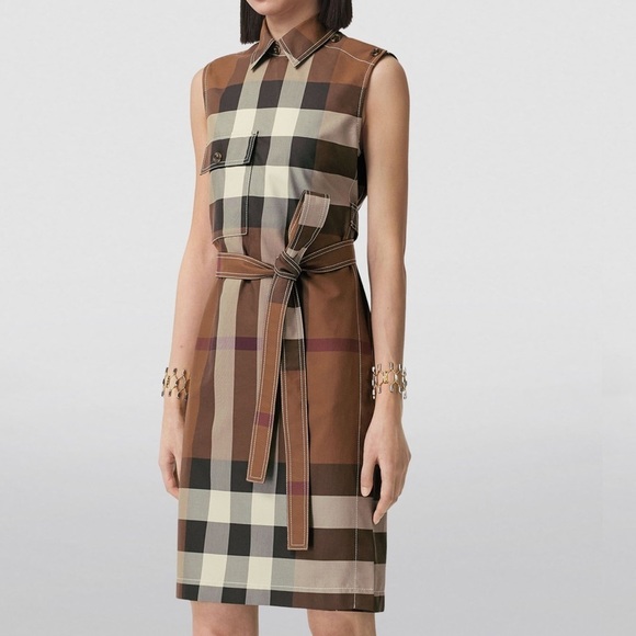 Authentic Burberry Nova Check Wrap Shift Dress Size US2 - Picture 4 of 16